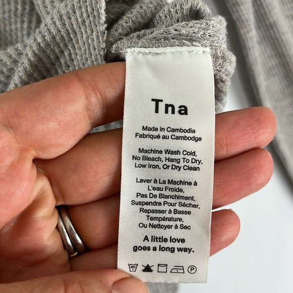 Aritzia TNA Alder Waffle Knit Grunge Beige Top - Picture 6 of 10